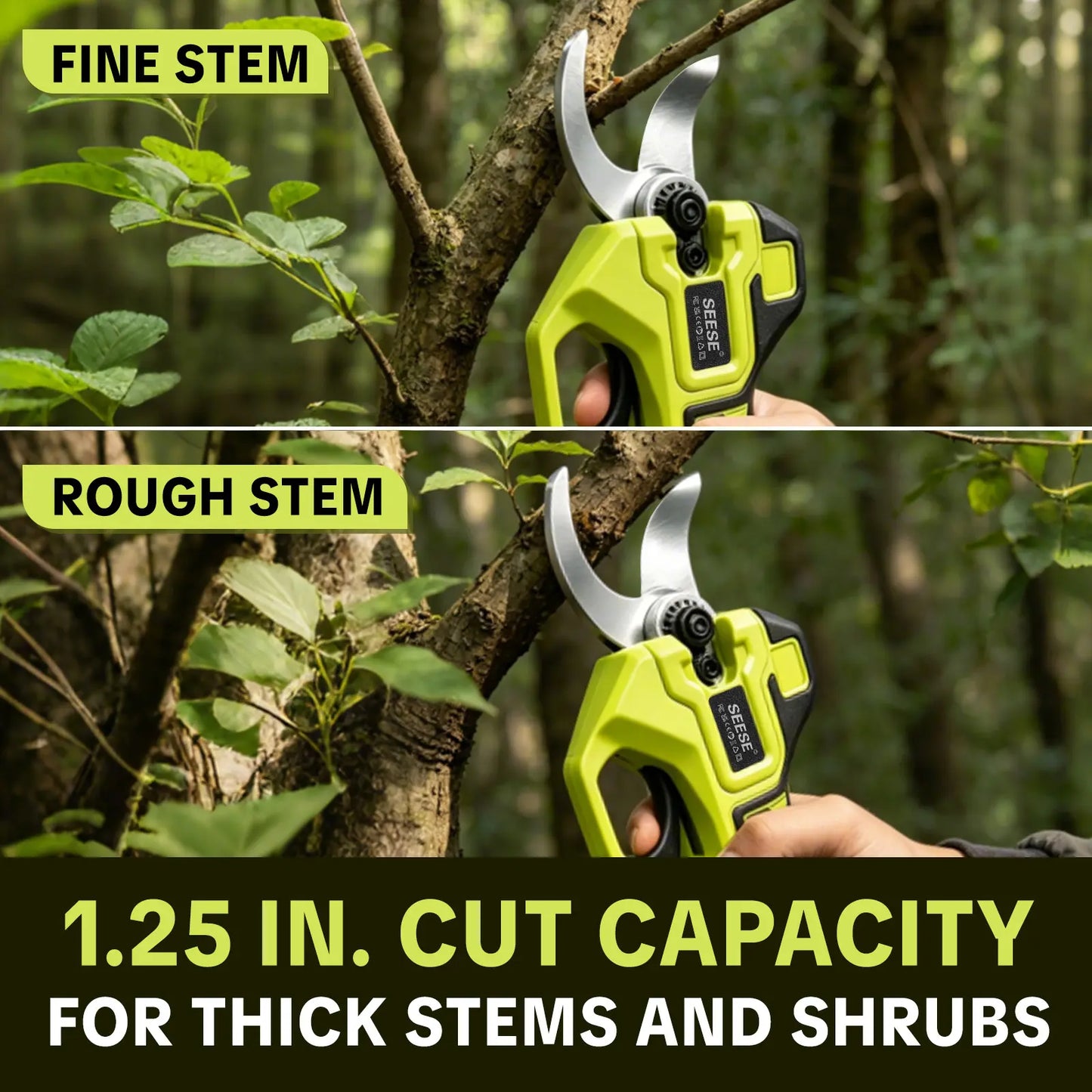 Cordless Electric Pruning Shears | 1.25" Brushless Branch Pruner (Includes 2x 21V Batteries)