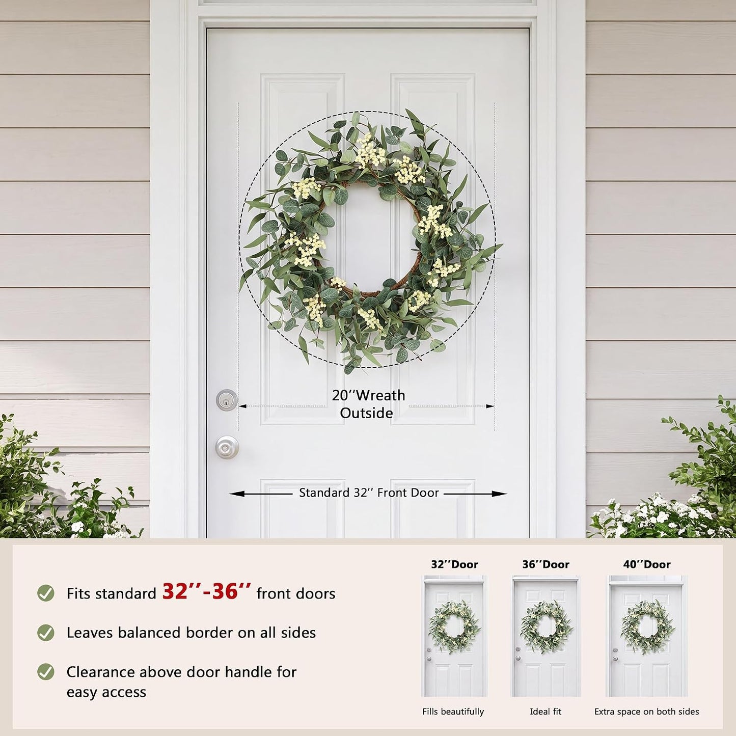 Eucalyptus Wreath for Front Door – All-Season Porch Decor