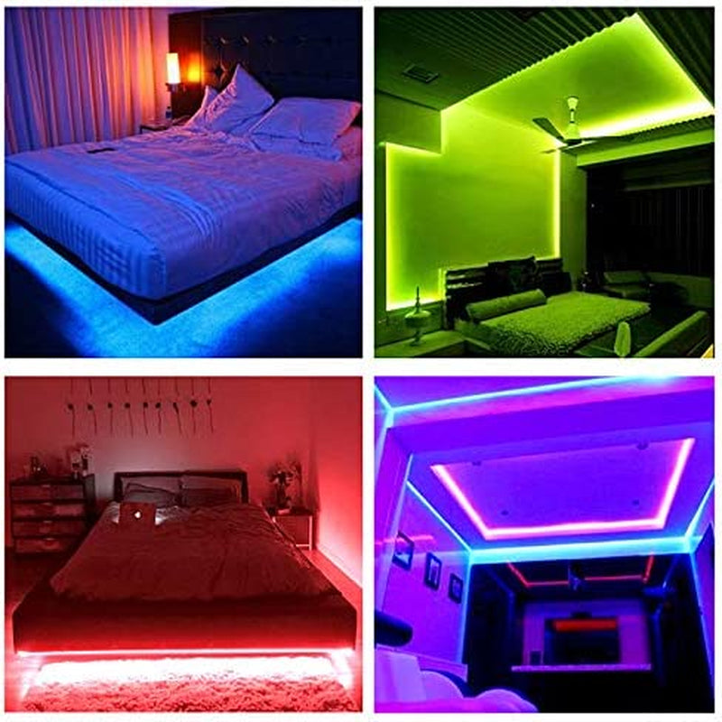 Color-Changing LED Strip Lights (60Ft) – Remote-Controlled Bedroom Lighting
