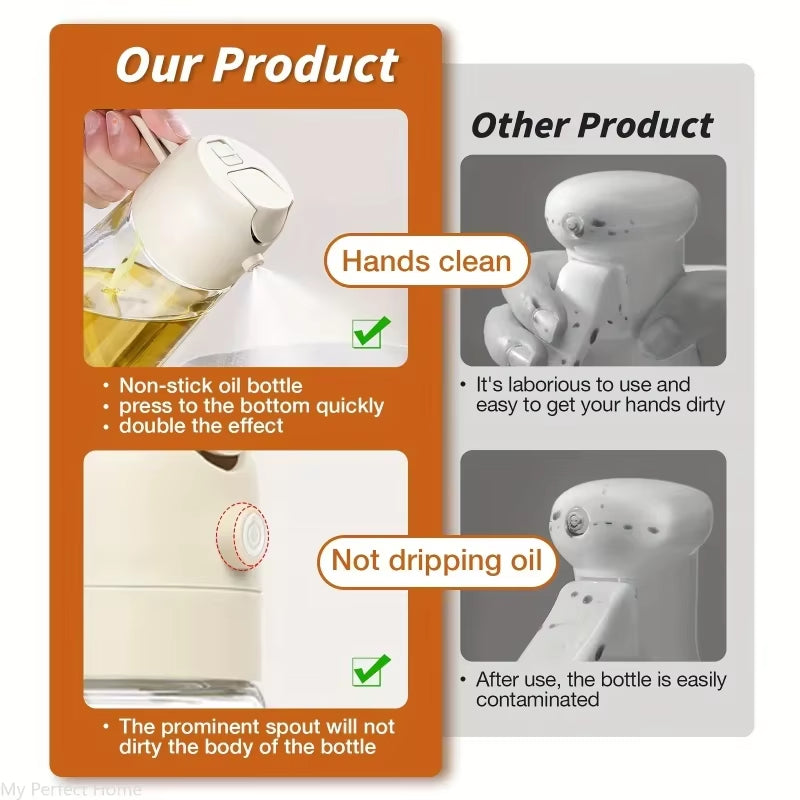 2-In-1 Oil Sprayer Bottle – Healthier Cooking, Less Mess