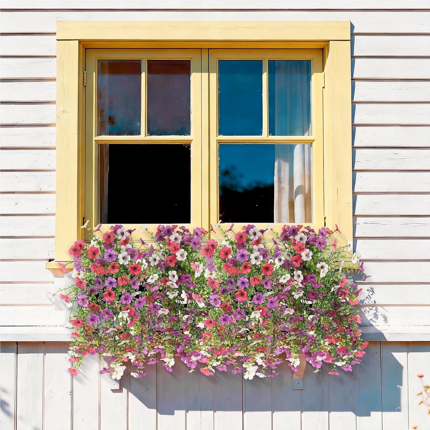 Uv-Resistant Hanging Silk Flowers – Porch & Patio Decor Set