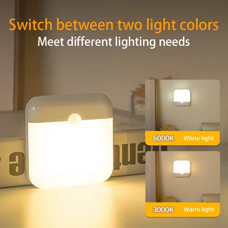 Rechargeable Motion-Sensor LED Night Light – Cabinet & Staircase Lighting