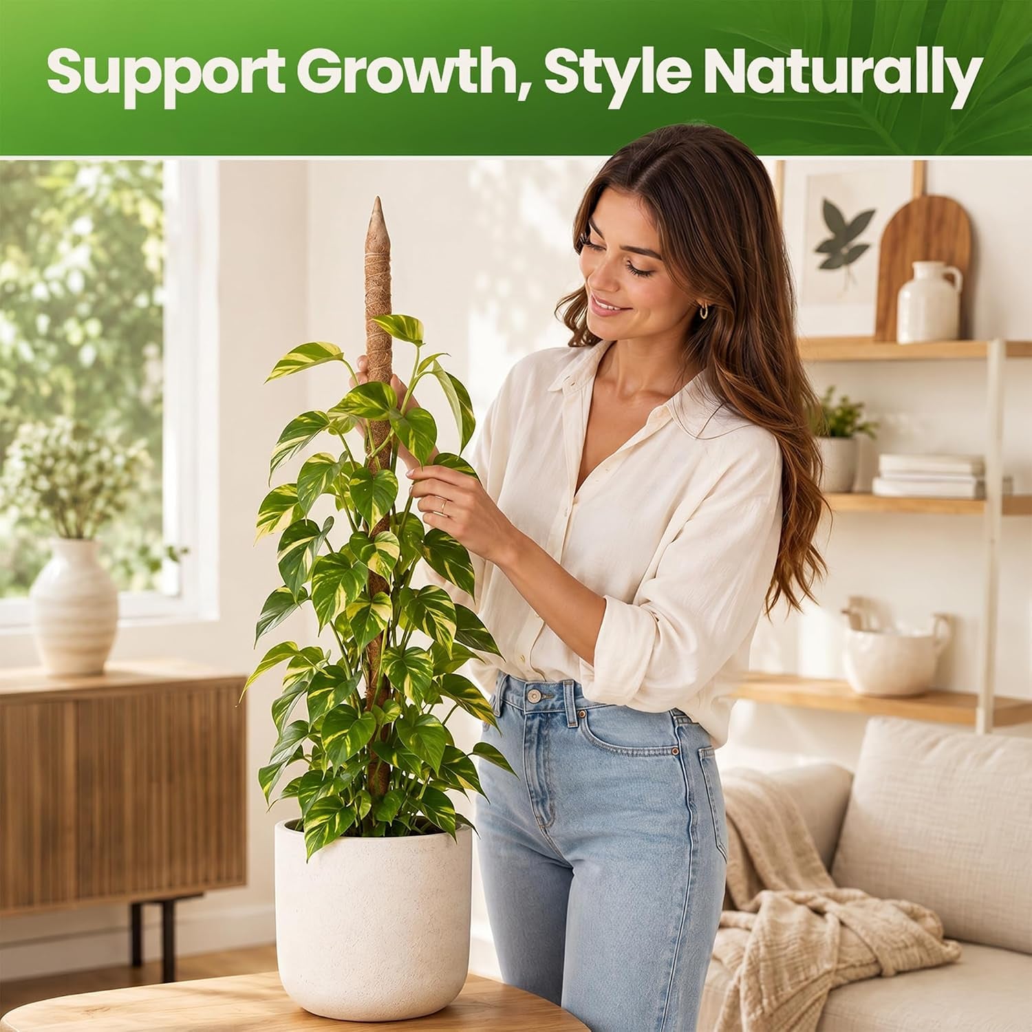 Bendable Moss Pole (2-Pack) – Monstera & Climbing Plant Support