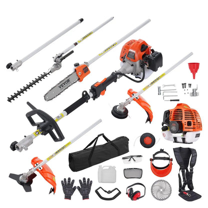 52CC 6-In-1 Gas Powered Landscaping Multi-Tool | Brush Cutter, Pole Saw & Hedge Trimmer Kit