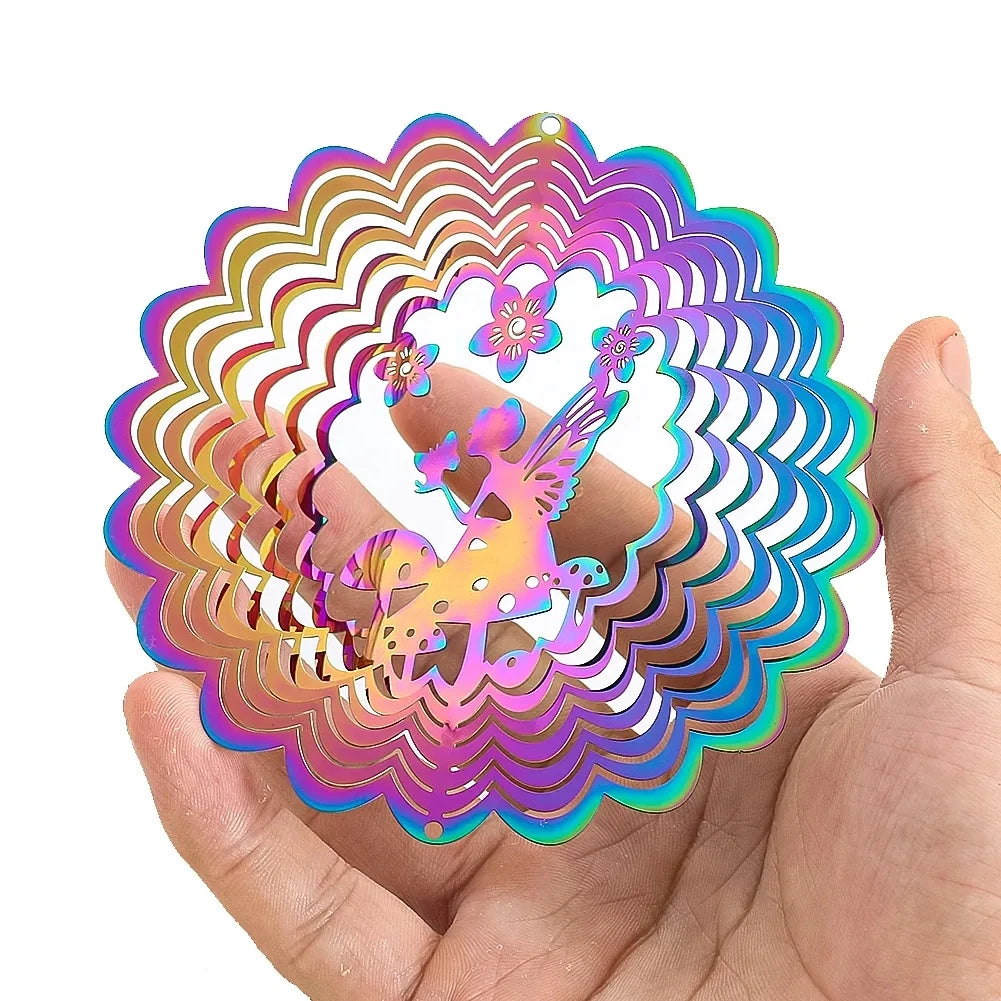 3D Gradient Wind Spinner – Stainless Steel Outdoor Garden Sculpture