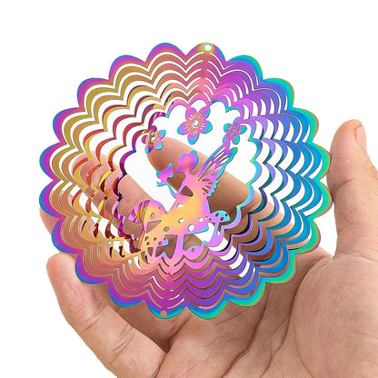 3D Gradient Wind Spinner – Stainless Steel Outdoor Garden Sculpture