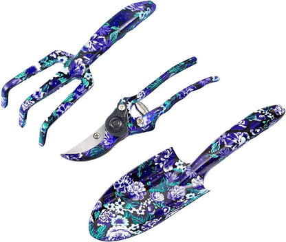 3-Piece Aluminum Garden Tool Set – Trowel, Cultivator & Pruner Gift Set