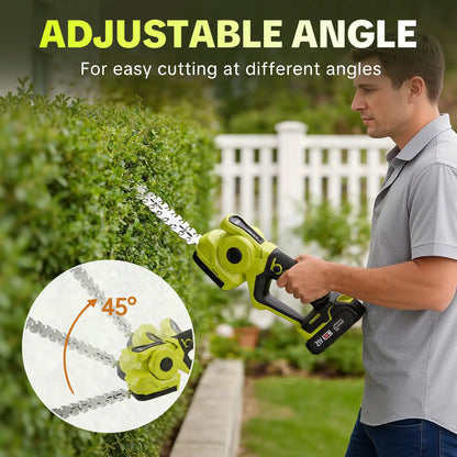 Cordless 2-In-1 Grass Shear & Shrub Trimmer | Lightweight Handheld Electric Hedge Clipper (Includes 2x 21V Batteries)