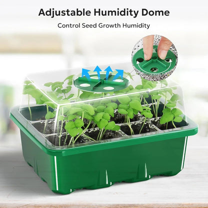 10-Piece Seed Starter Tray Kit – Mini Greenhouse Propagator with Dome