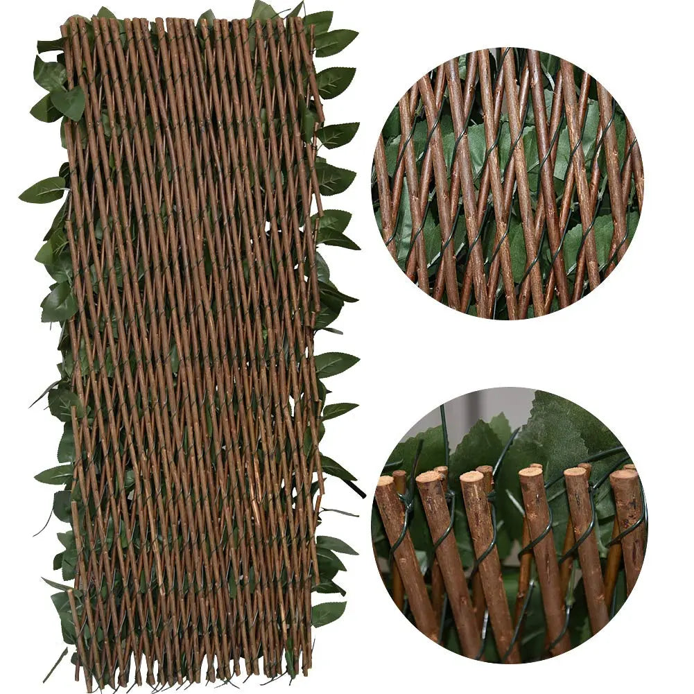 Expandable Artificial Ivy Privacy Fence Screen | Retractable Garden Trellis & Balcony Decor