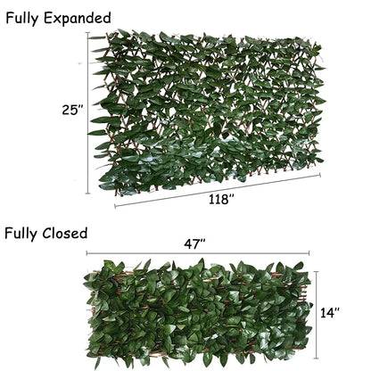 Expandable Artificial Ivy Privacy Fence Screen | Retractable Garden Trellis & Balcony Decor