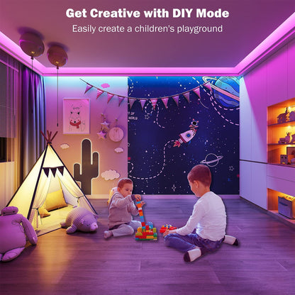 Smart RGB LED Strip Lights (32.8Ft) – Music Sync, App & Remote Control