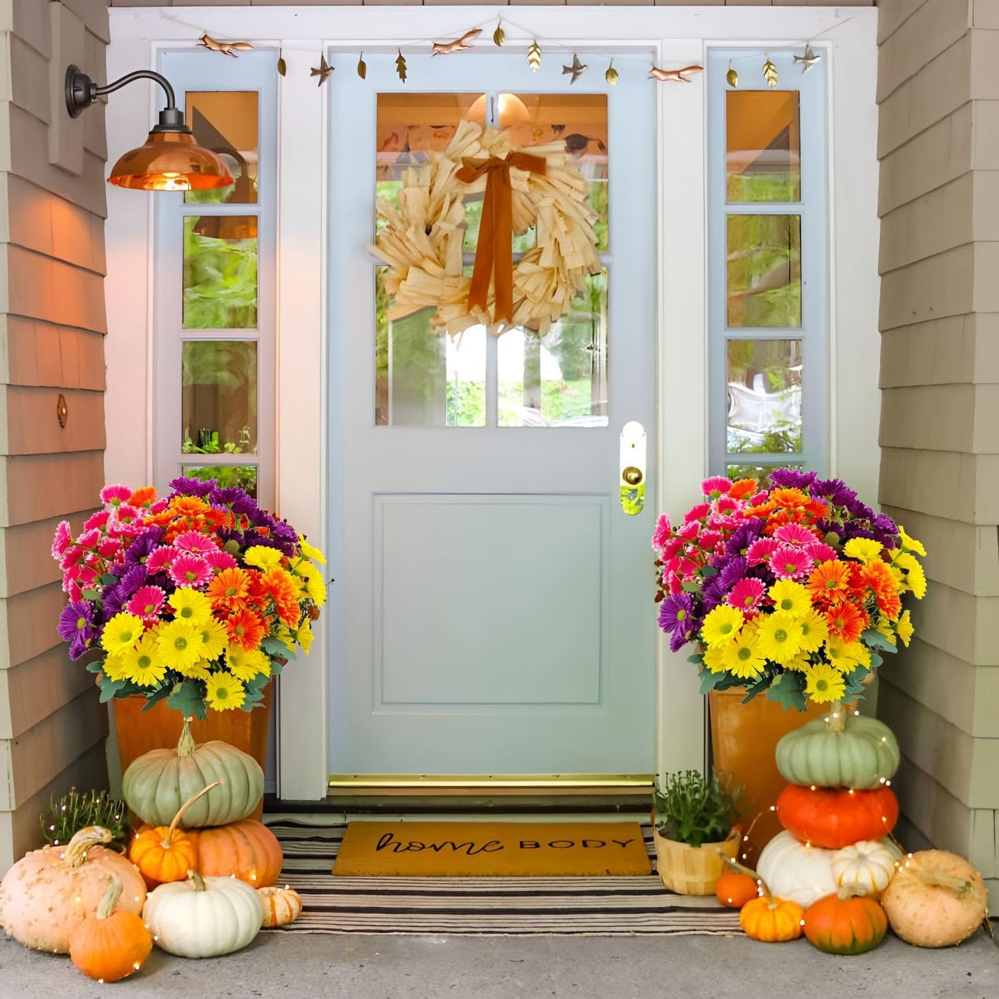 Artificial Gerbera Daisy Bouquets (8-Pack) – Uv-Resistant Garden Decor