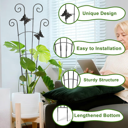 Monstera Plant Support Trellis (2-Pack) – Expandable Metal Stakes