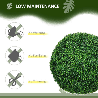 Boxwood Topiary Ball Set (2-Piece) – Uv-Protected Faux Plant Decor
