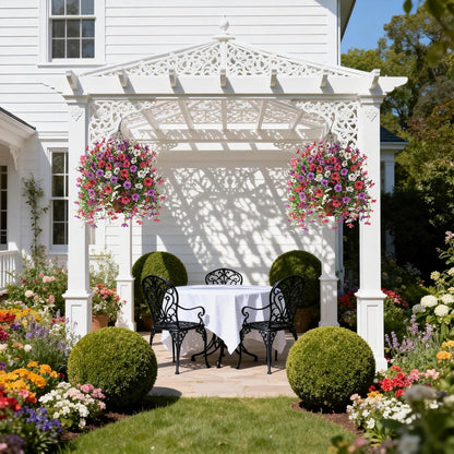 Uv-Resistant Hanging Silk Flowers – Porch & Patio Decor Set