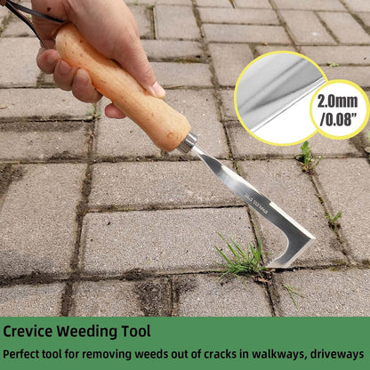 Stainless Steel Crevice Weeder – L-Shaped Garden Crack Tool