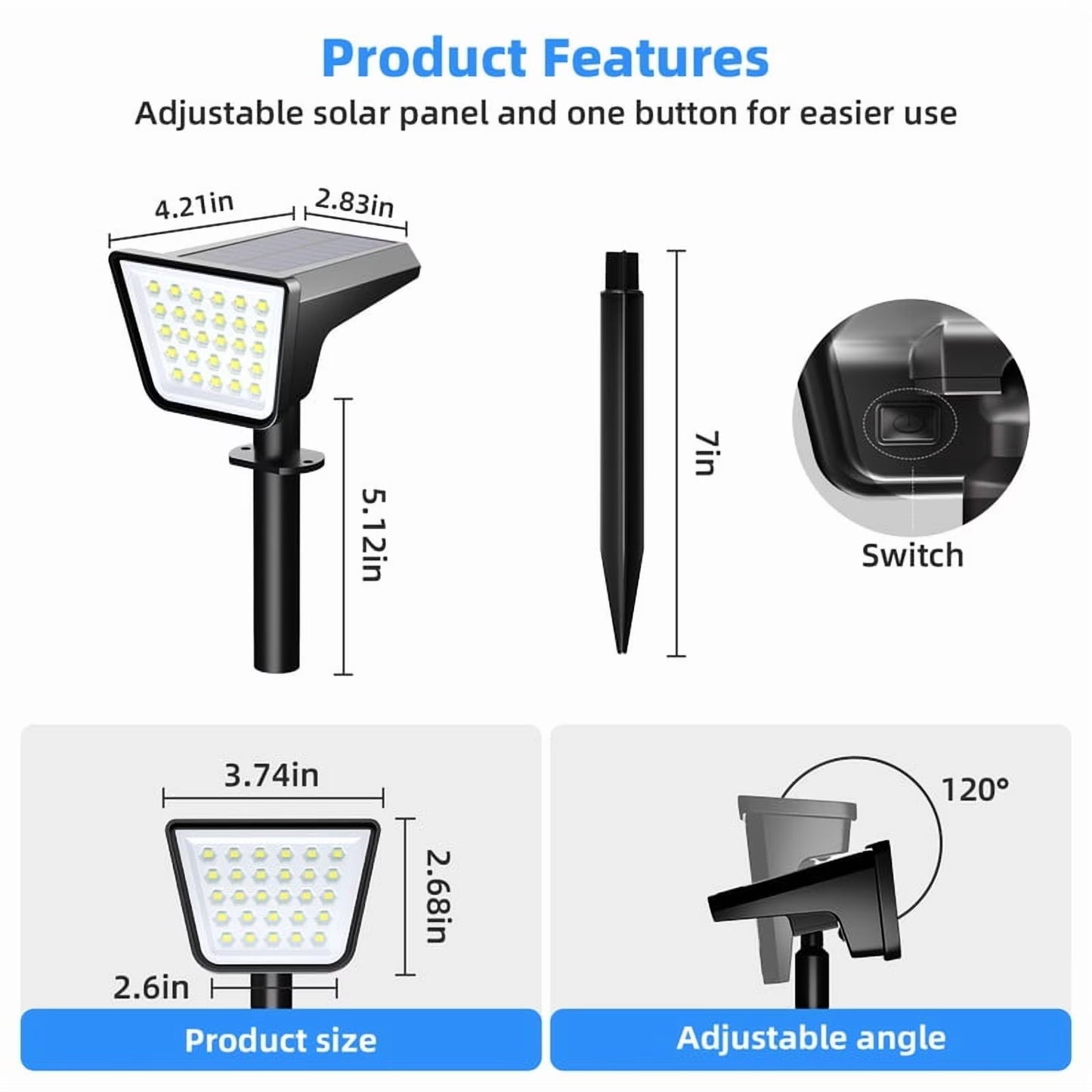 Solar Pathway & Yard Lights (4-Pack) – Waterproof Landscape Lighting