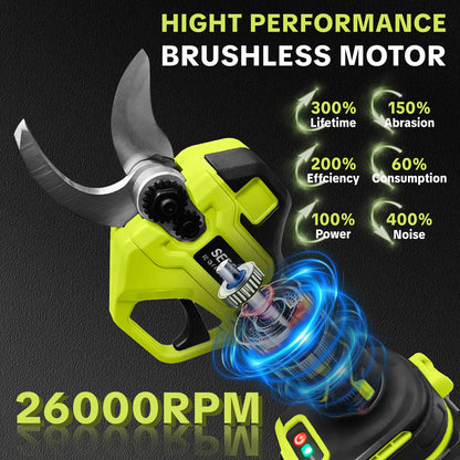 Cordless Electric Pruning Shears | 1.25" Brushless Branch Pruner (Includes 2x 21V Batteries)