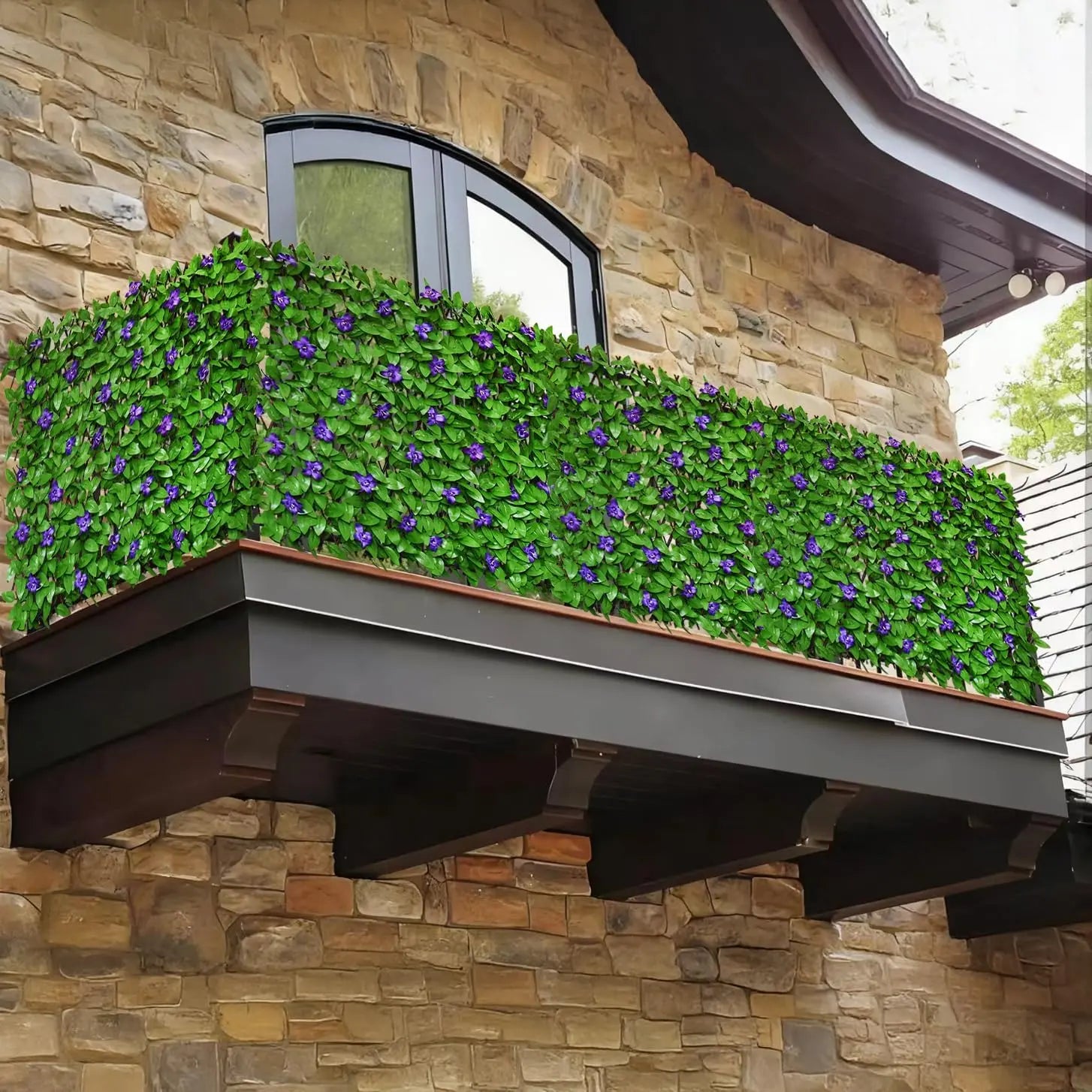 Expandable Artificial Ivy Privacy Fence Screen | Retractable Garden Trellis & Balcony Decor