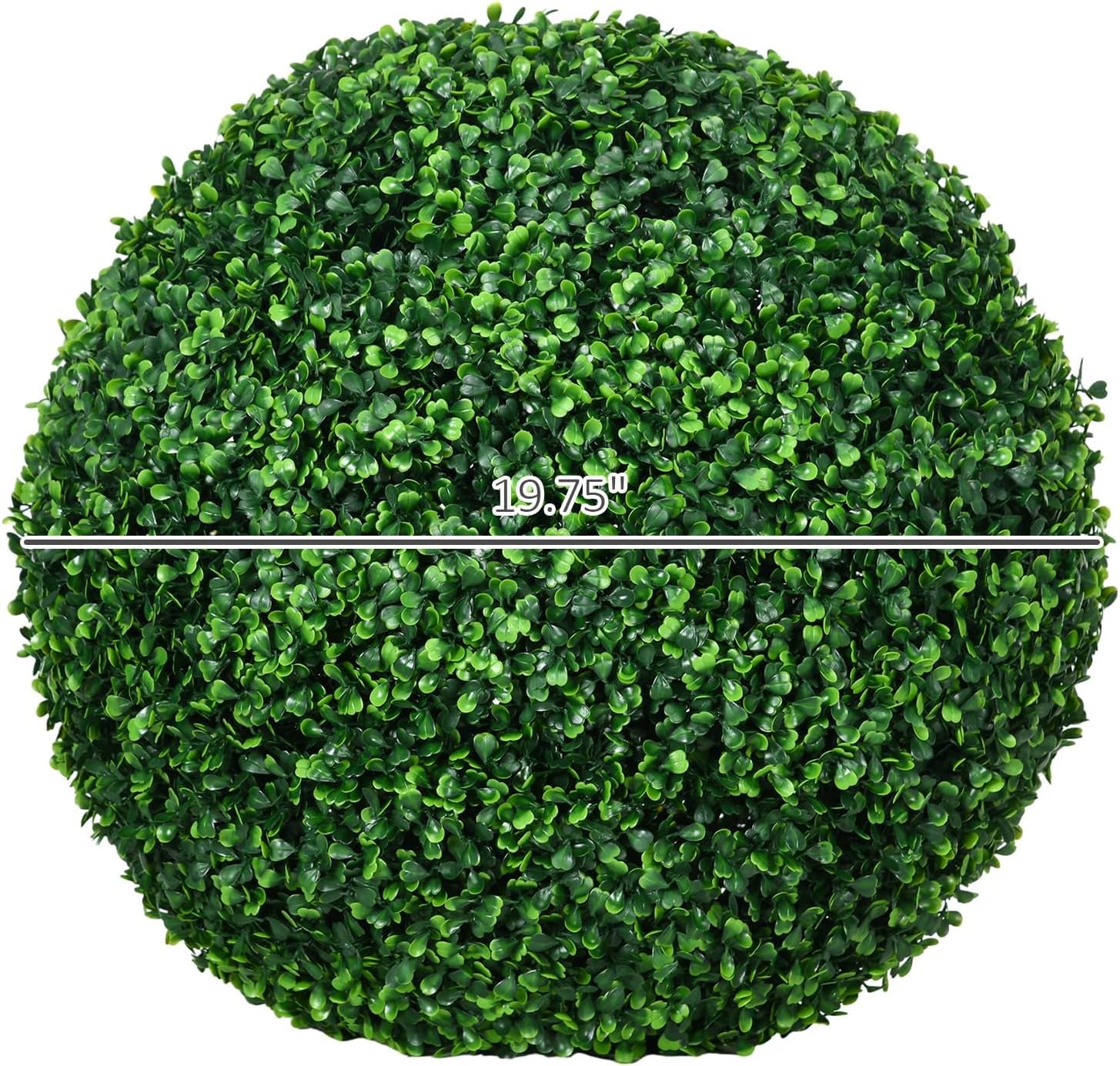 Boxwood Topiary Ball Set (2-Piece) – Uv-Protected Faux Plant Decor