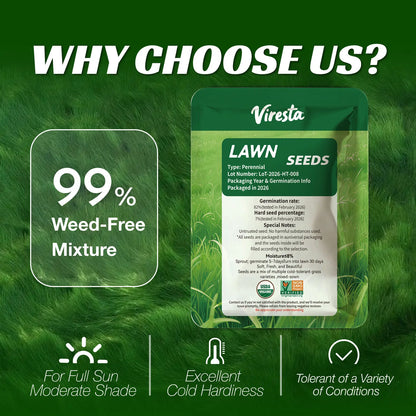 Premium USA-Grown Shade Grass Seed Mix | Fast-Growing, All-Season Turf