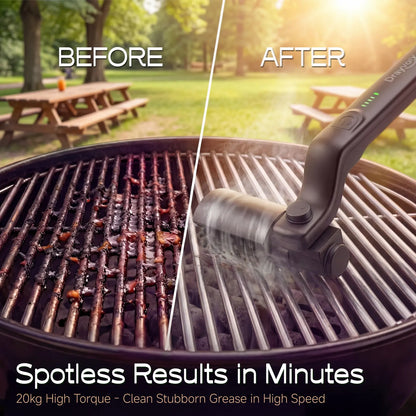 Cordless Electric BBQ Grill Brush & Spin Scrubber | 3-Speed Rechargeable Grill Cleaner Tool