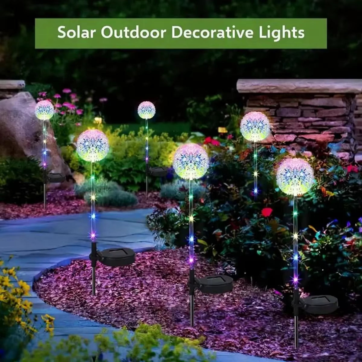 Solar Outdoor Dandelion Ball Lights (3-LED) – Waterproof Garden & Lawn Decor
