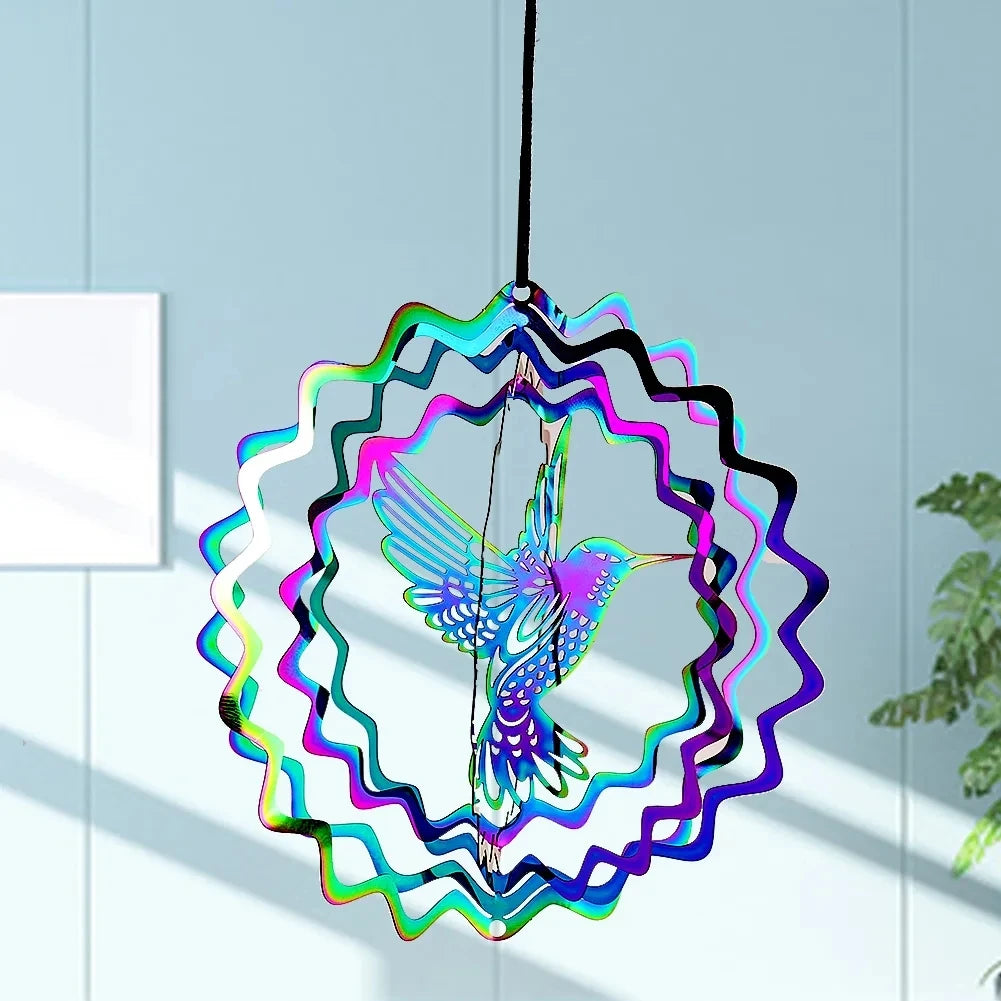 3D Gradient Wind Spinner – Stainless Steel Outdoor Garden Sculpture