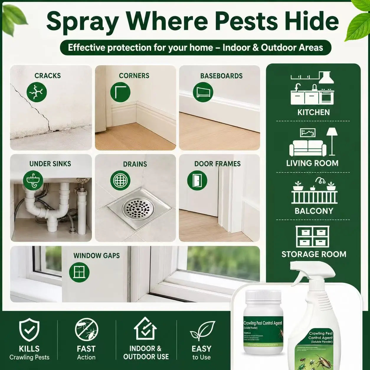 DIY Pest Control Spray Kit | Kills Roaches, Ants & Bed Bugs | Odorless Indoor & Outdoor Treatment