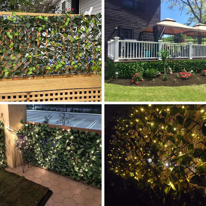 Expandable Artificial Ivy Privacy Fence Screen | Retractable Garden Trellis & Balcony Decor