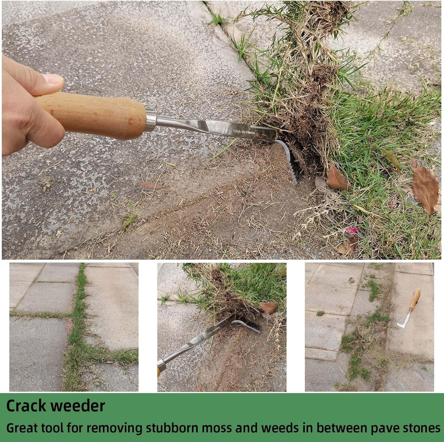 Stainless Steel Crevice Weeder – L-Shaped Garden Crack Tool