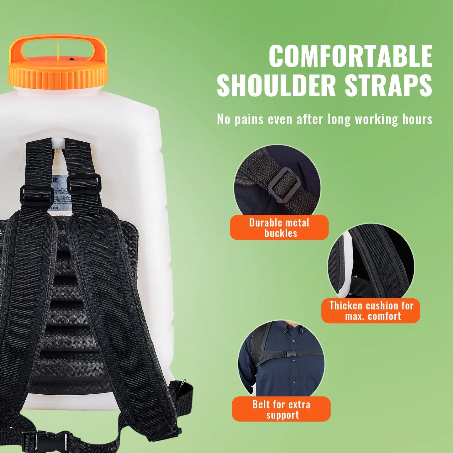 Battery-Powered Electric Backpack Sprayer | 4-Gallon Tank, 90 PSI Adjustable Pressure (12V 8Ah)