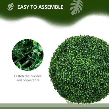 Boxwood Topiary Ball Set (2-Piece) – Uv-Protected Faux Plant Decor