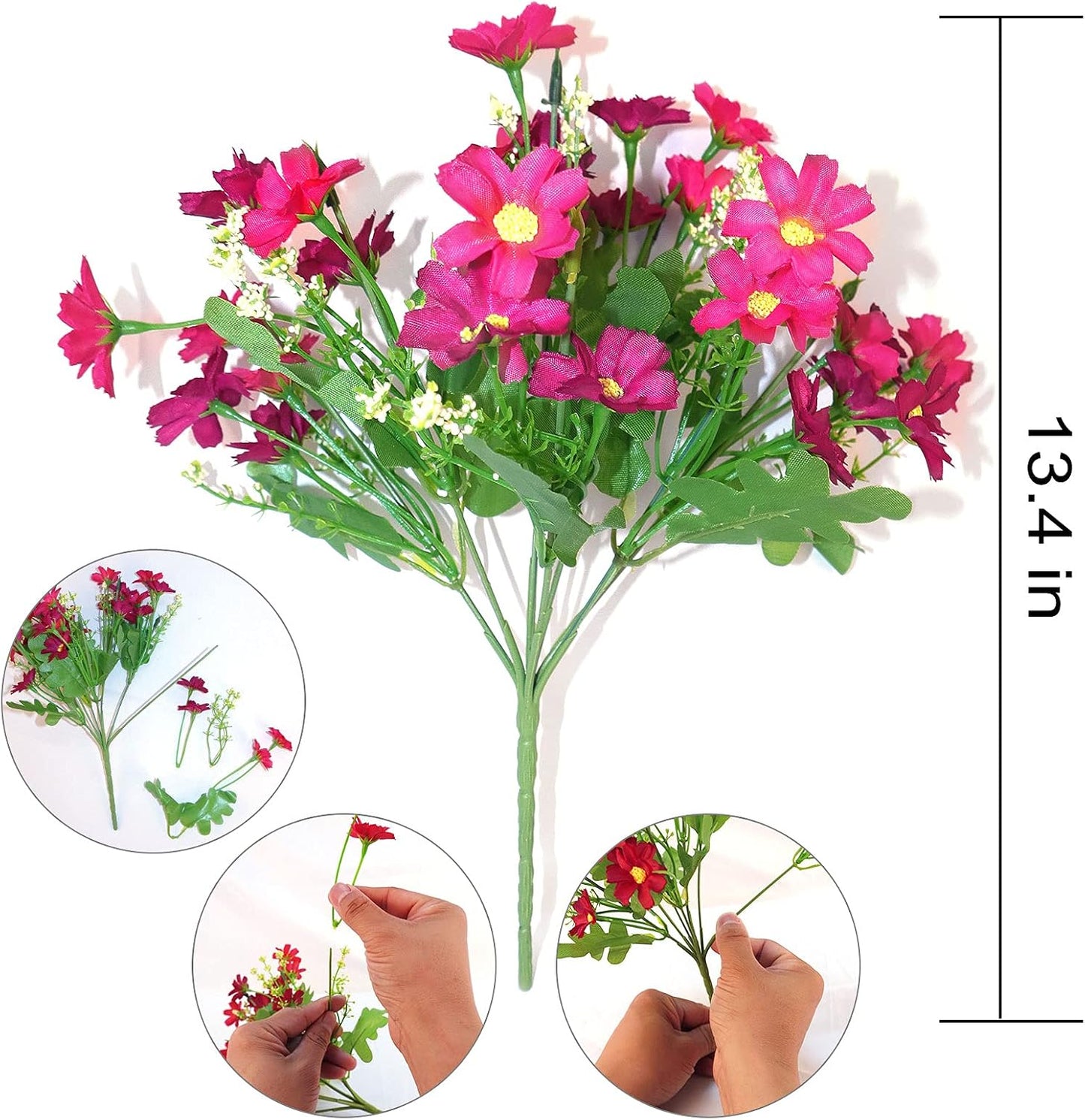 12-Bundle Artificial Daisy Flowers – Uv-Resistant Outdoor Greenery
