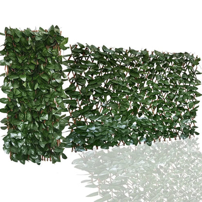 Expandable Artificial Ivy Privacy Fence Screen | Retractable Garden Trellis & Balcony Decor