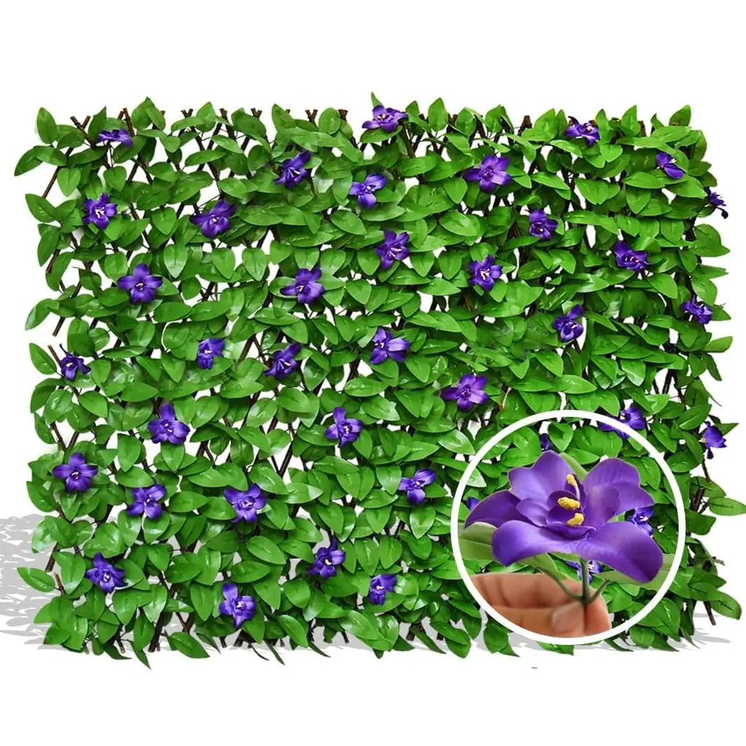 Expandable Artificial Ivy Privacy Fence Screen | Retractable Garden Trellis & Balcony Decor