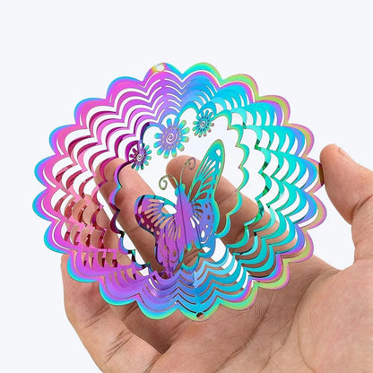 3D Gradient Wind Spinner – Stainless Steel Outdoor Garden Sculpture
