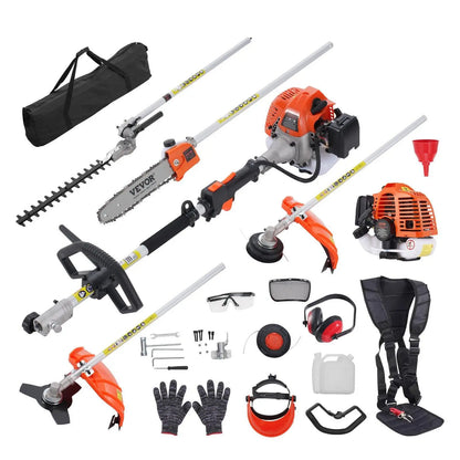52CC 6-In-1 Gas Powered Landscaping Multi-Tool | Brush Cutter, Pole Saw & Hedge Trimmer Kit