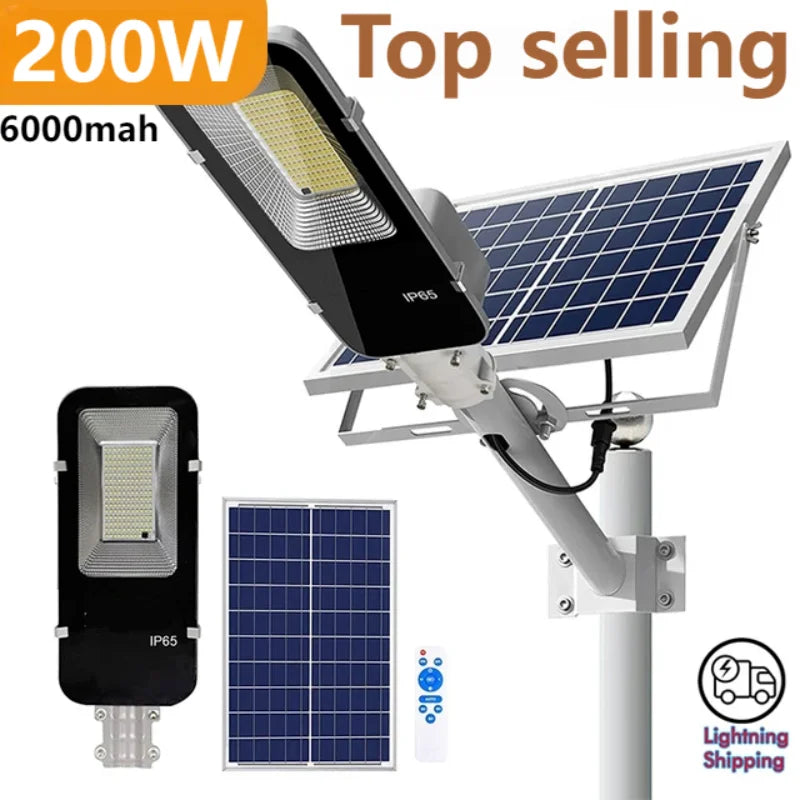 200W Solar Street Light – Dusk-To-Dawn Waterproof Security Light