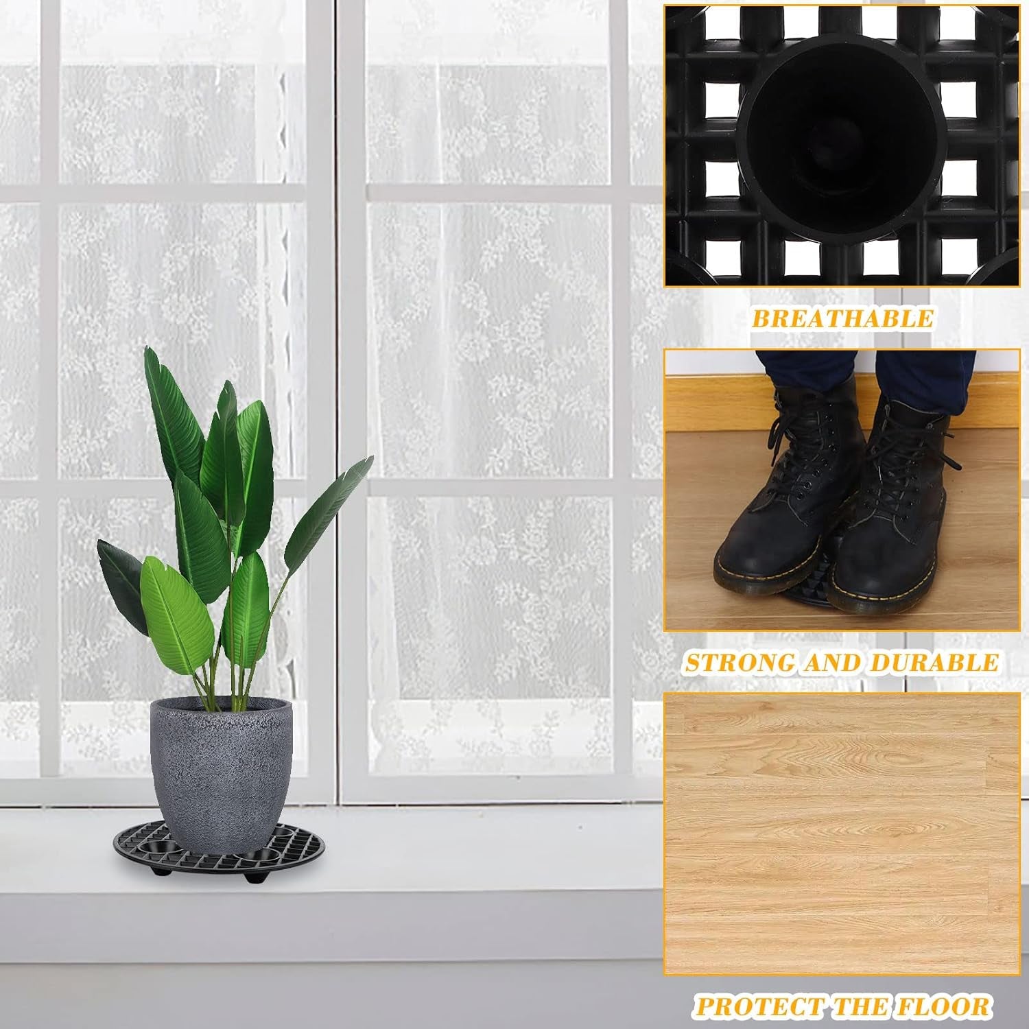 Plant Pot Risers (4-Pack) – Prevents Rot & Floor Damage