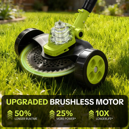 Cordless Electric Weed Wacker & Lawn Edger | Lightweight Trimmer with 3 Blades & 2 Batteries