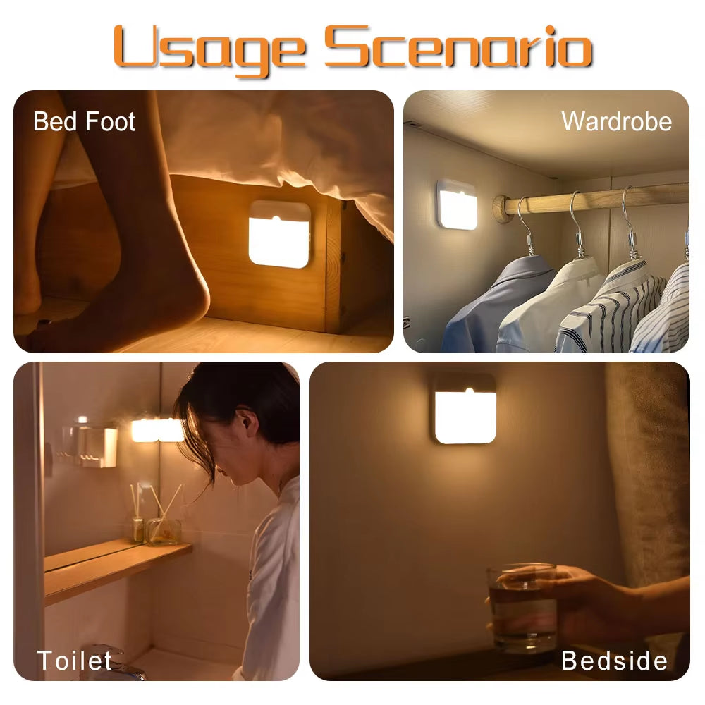 Rechargeable Motion-Sensor LED Night Light – Cabinet & Staircase Lighting