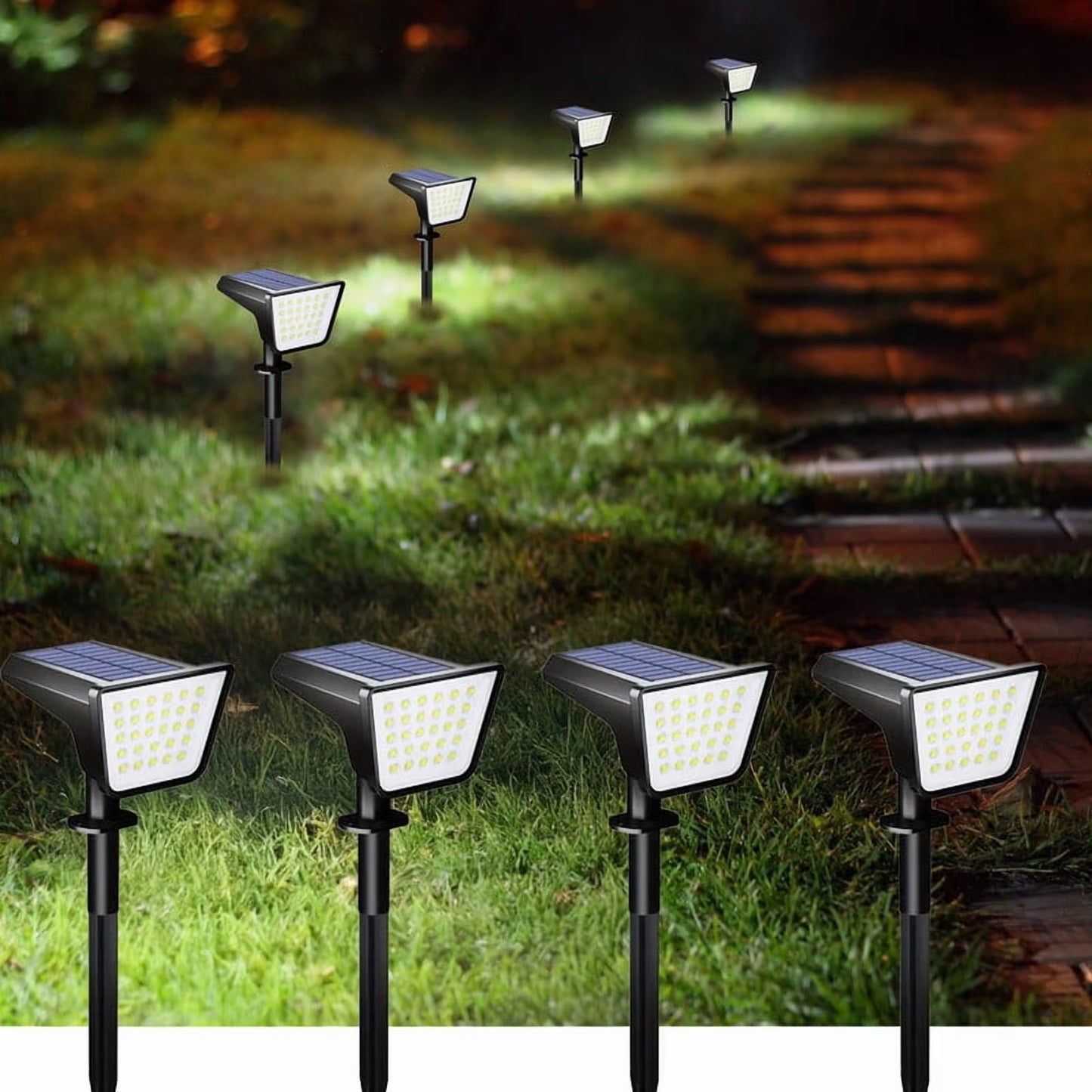 Solar Pathway & Yard Lights (4-Pack) – Waterproof Landscape Lighting