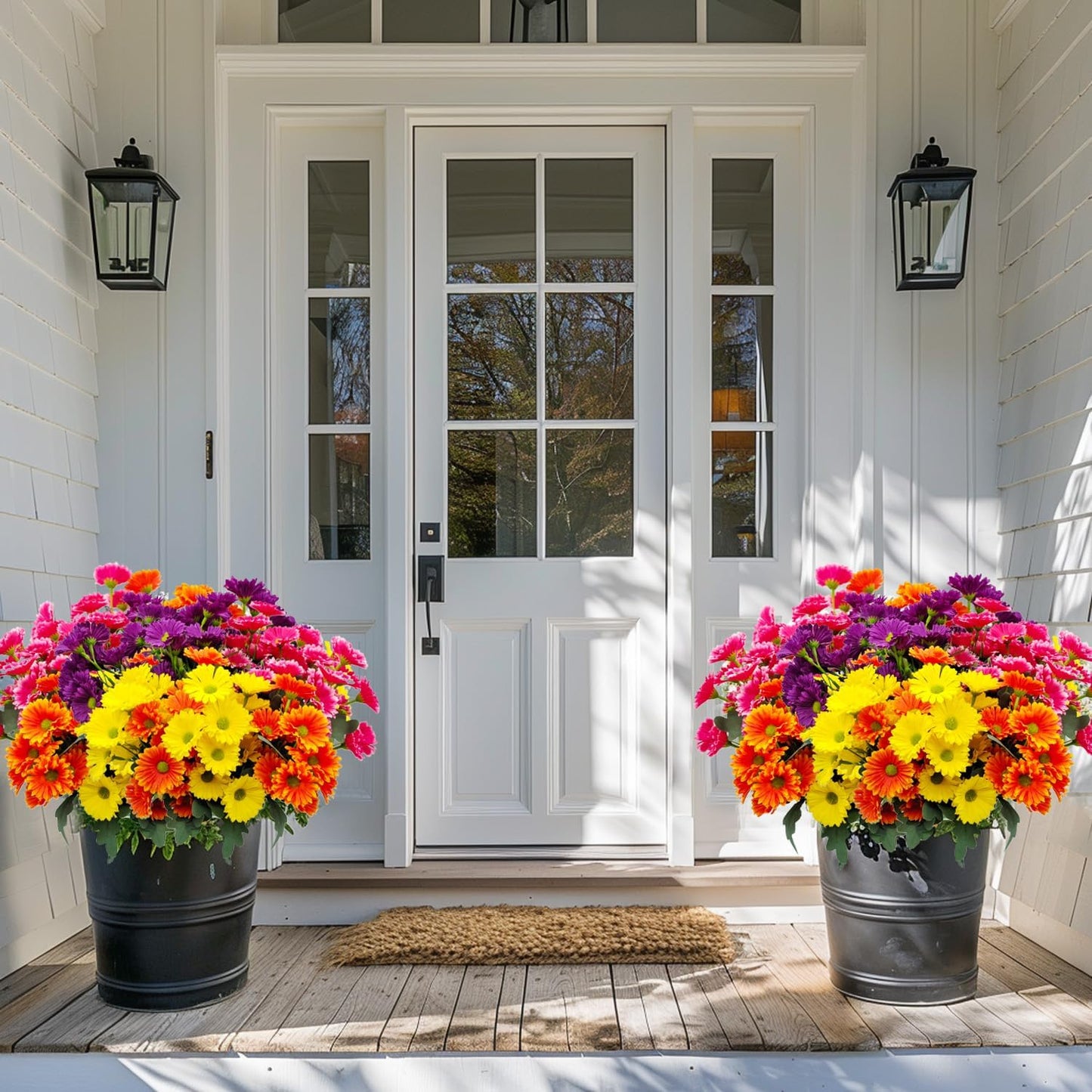 Artificial Gerbera Daisy Bouquets (8-Pack) – Uv-Resistant Garden Decor