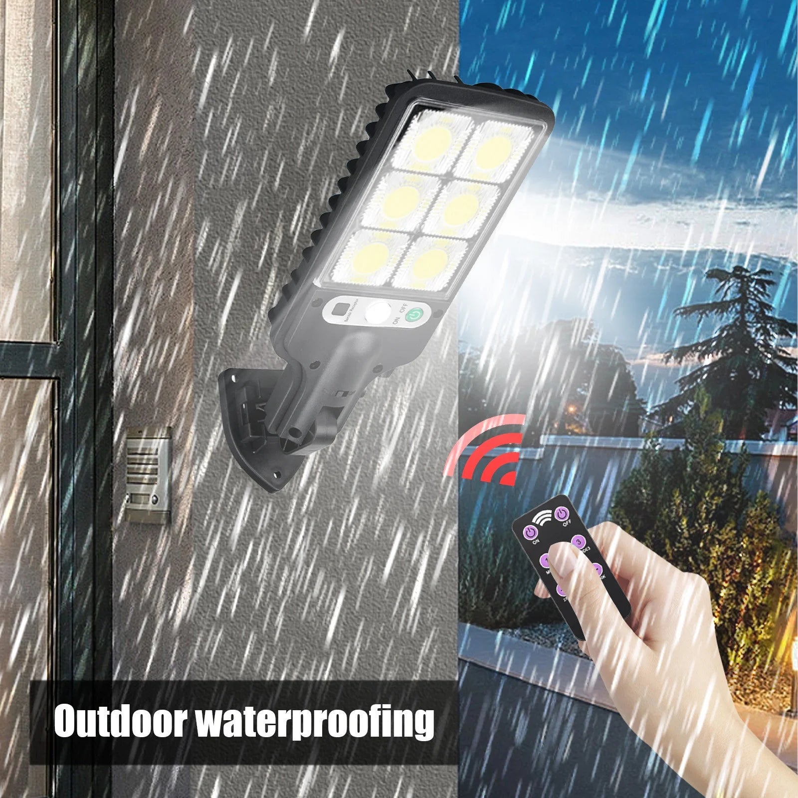 Solar Motion-Sensor Wall Lights – Waterproof Security Lighting with Remote