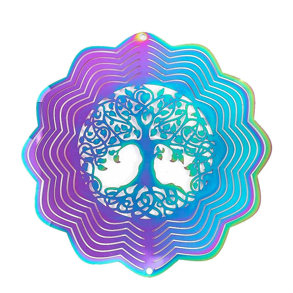 3D Gradient Wind Spinner – Stainless Steel Outdoor Garden Sculpture