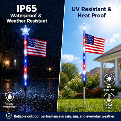 Solar American Flag Pathway Lights (8-Pack) – Waterproof Patriotic Decor