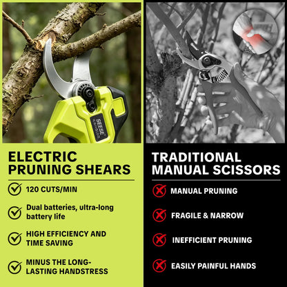 Cordless Electric Pruning Shears | 1.25" Brushless Branch Pruner (Includes 2x 21V Batteries)
