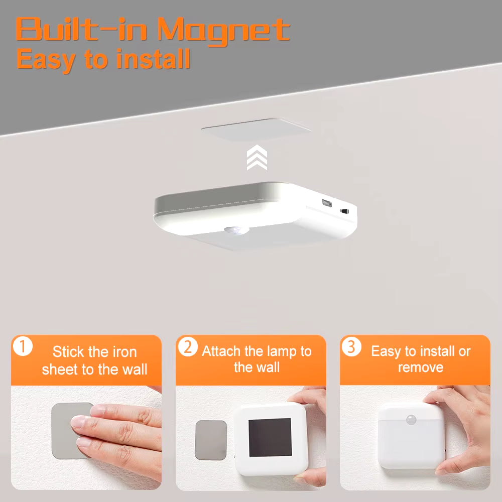 Rechargeable Motion-Sensor LED Night Light – Cabinet & Staircase Lighting